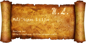 Mátyus Lilla névjegykártya